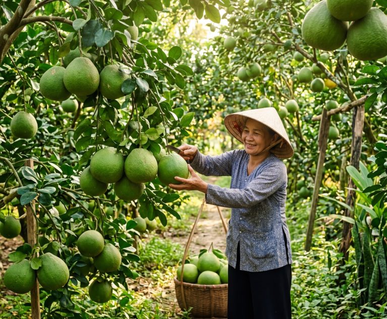 Bưởi Da Xanh Vĩnh Long – Đặc Sản Miền Tây Chuẩn Xuất Khẩu Quốc Tế