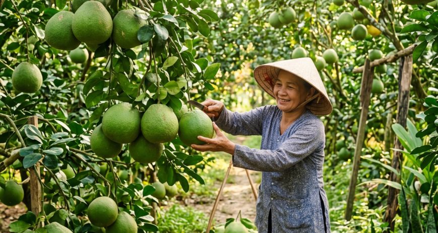 Bưởi Da Xanh Vĩnh Long – Đặc Sản Miền Tây Chuẩn Xuất Khẩu Quốc Tế