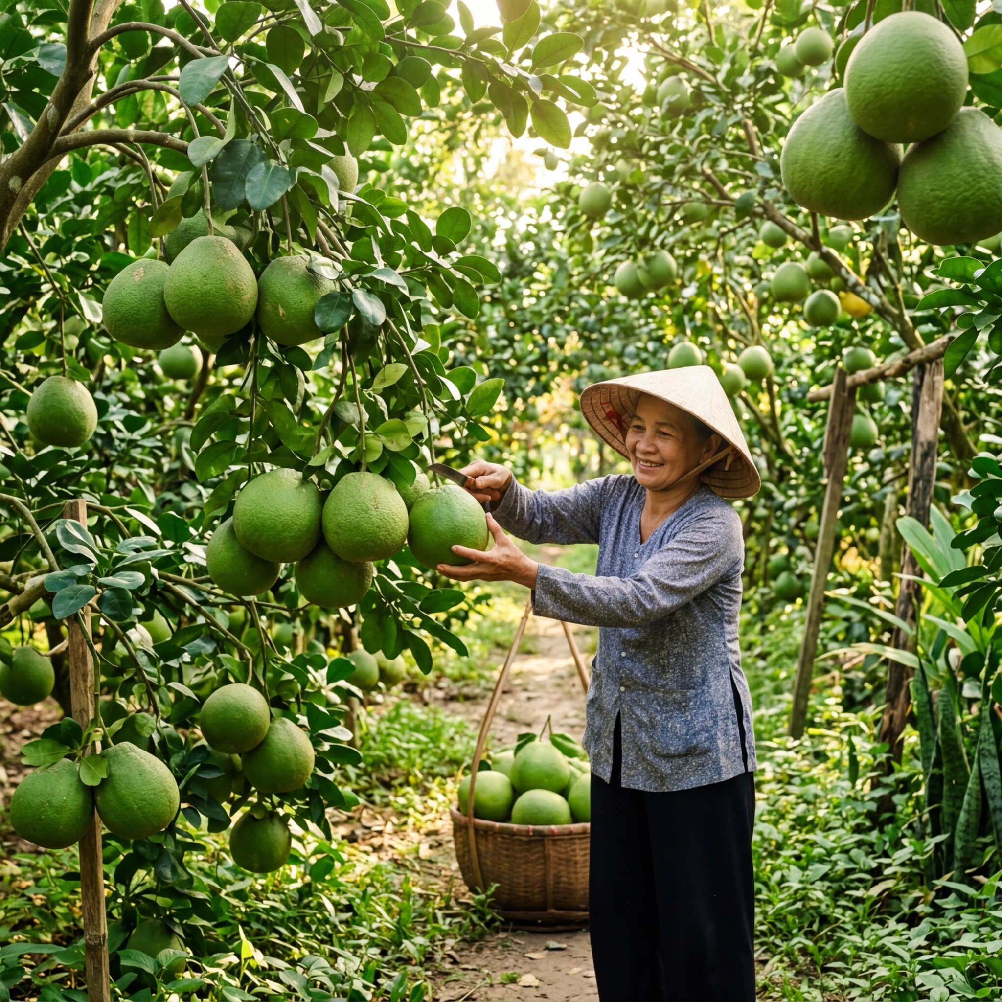 Vườn Bưởi da xanh Vĩnh Long - Nắng Mai
